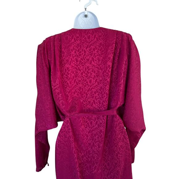 amazing 80s 70s David Brown California fuschia long robe dolman sleeve S - Picture 8 of 8